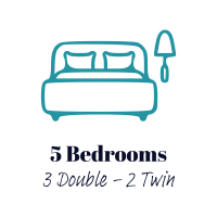 5 Bedrooms 3 Double and 2 twin